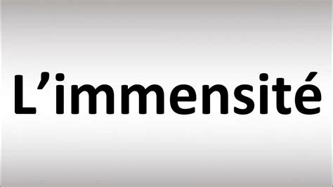 How to pronounce L ' immensite in French .